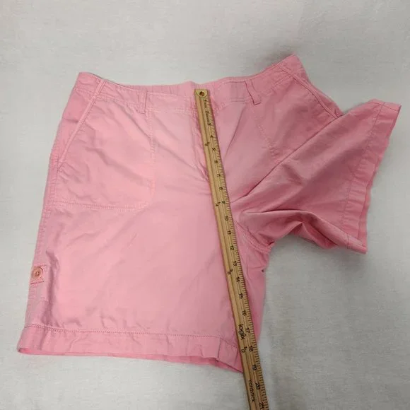 TALBOTS TALBOTS Gorpcore PINK Semi Elastic Waist Roll Leg Bermuda Short Size 16. - Picture 13 of 16